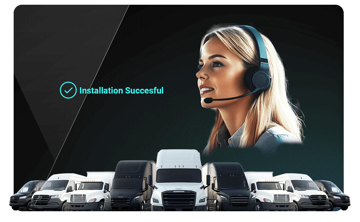 Homepage Image showing turcks with installation Succesful